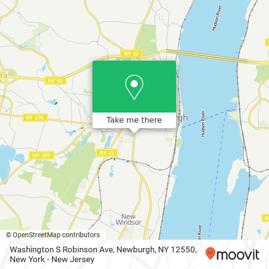 Mapa de Washington S Robinson Ave, Newburgh, NY 12550