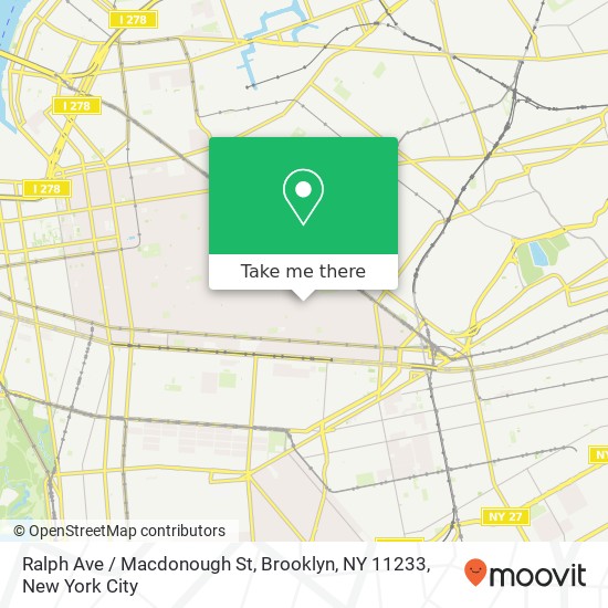 Mapa de Ralph Ave / Macdonough St, Brooklyn, NY 11233