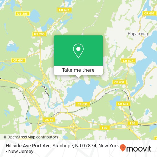 Mapa de Hillside Ave Port Ave, Stanhope, NJ 07874