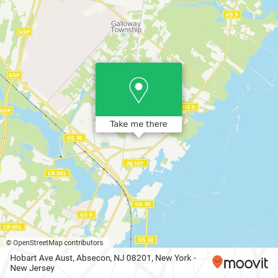 Mapa de Hobart Ave Aust, Absecon, NJ 08201