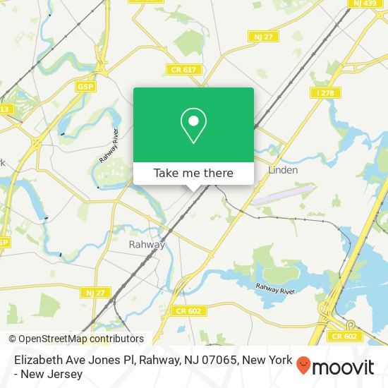 Elizabeth Ave Jones Pl, Rahway, NJ 07065 map