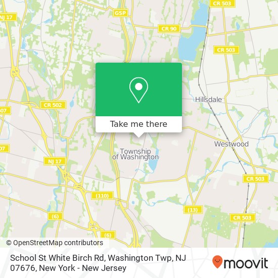 School St White Birch Rd, Washington Twp, NJ 07676 map