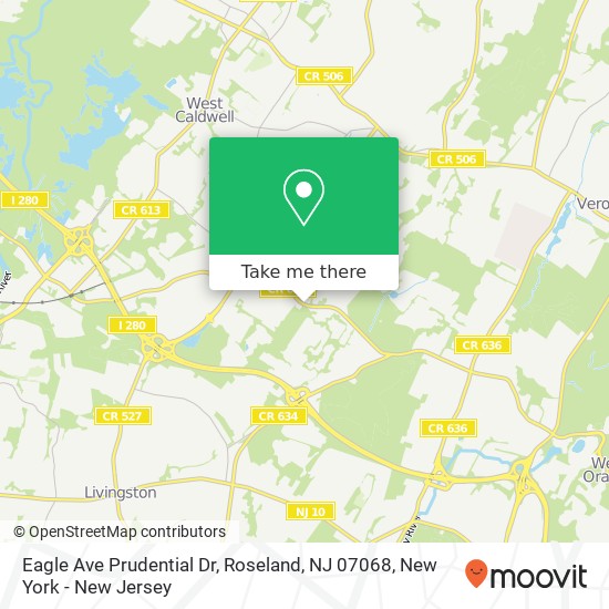 Eagle Ave Prudential Dr, Roseland, NJ 07068 map