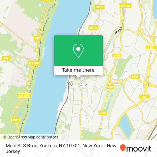 Mapa de Main St S Broa, Yonkers, NY 10701