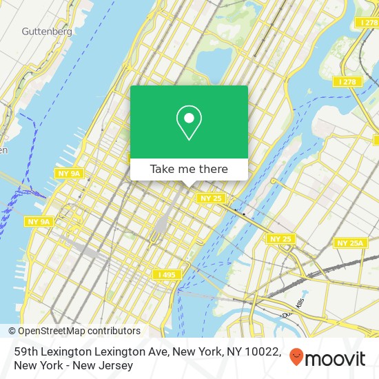 Mapa de 59th Lexington Lexington Ave, New York, NY 10022
