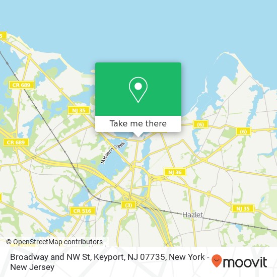 Mapa de Broadway and NW St, Keyport, NJ 07735