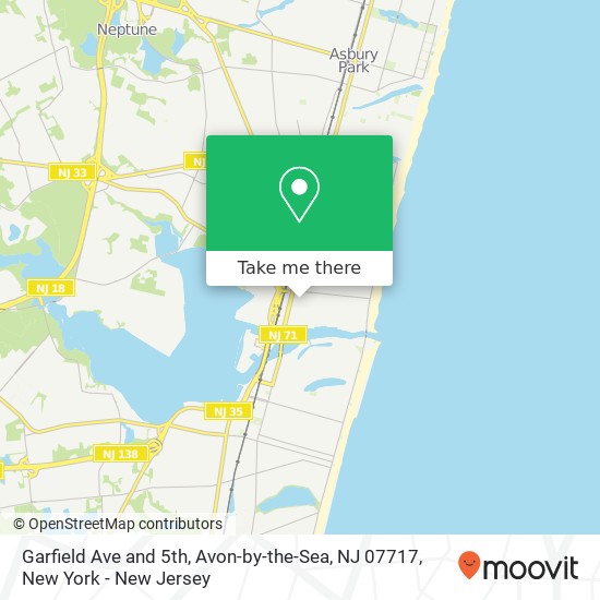 Mapa de Garfield Ave and 5th, Avon-by-the-Sea, NJ 07717