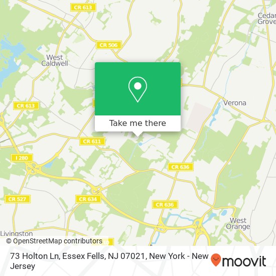 Mapa de 73 Holton Ln, Essex Fells, NJ 07021