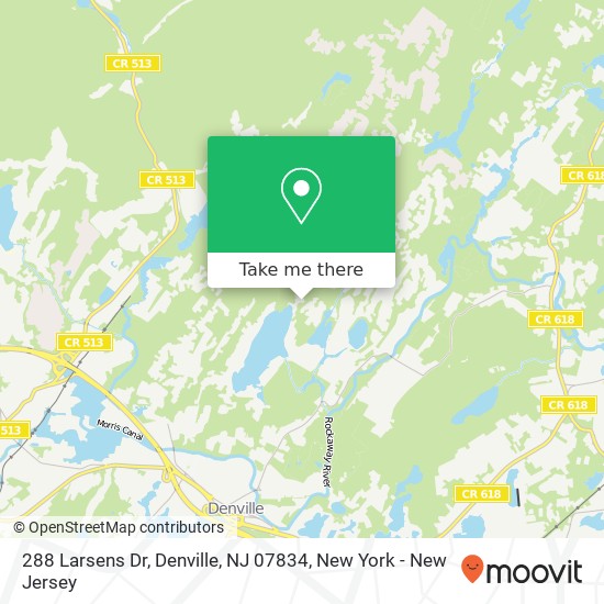 Mapa de 288 Larsens Dr, Denville, NJ 07834