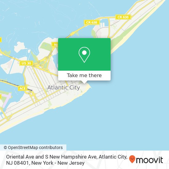 Mapa de Oriental Ave and S New Hampshire Ave, Atlantic City, NJ 08401