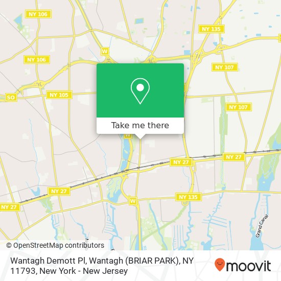 Mapa de Wantagh Demott Pl, Wantagh (BRIAR PARK), NY 11793