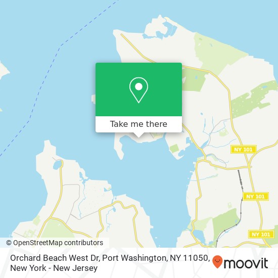Mapa de Orchard Beach West Dr, Port Washington, NY 11050