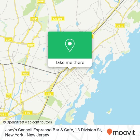 Mapa de Joey's Cannoli Espresso Bar & Cafe, 18 Division St