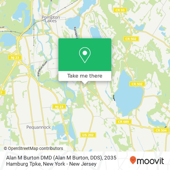 Mapa de Alan M Burton DMD (Alan M Burton, DDS), 2035 Hamburg Tpke