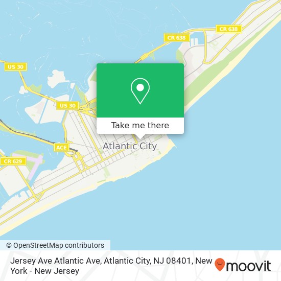 Mapa de Jersey Ave Atlantic Ave, Atlantic City, NJ 08401