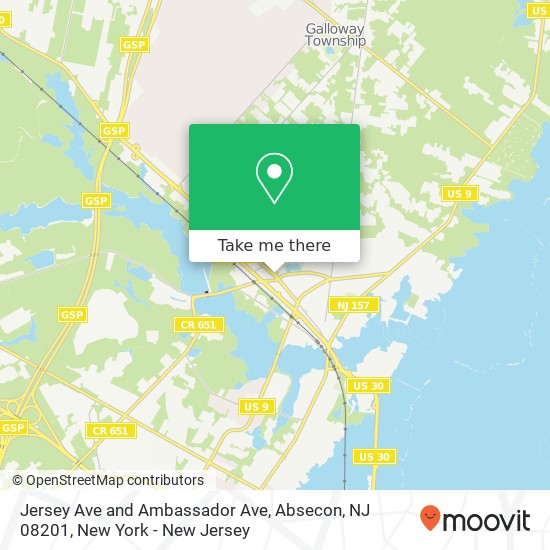 Mapa de Jersey Ave and Ambassador Ave, Absecon, NJ 08201