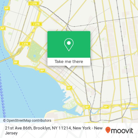 Mapa de 21st Ave 86th, Brooklyn, NY 11214