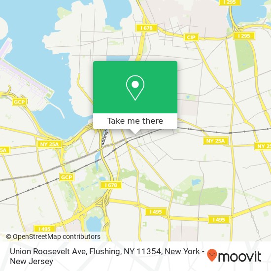 Mapa de Union Roosevelt Ave, Flushing, NY 11354
