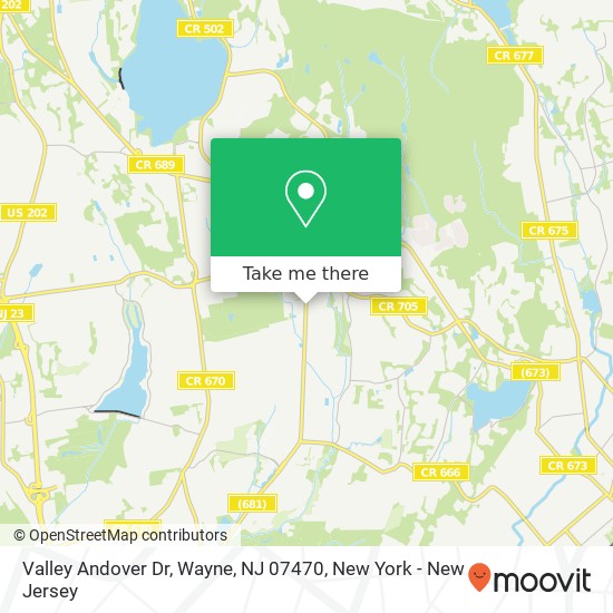 Mapa de Valley Andover Dr, Wayne, NJ 07470