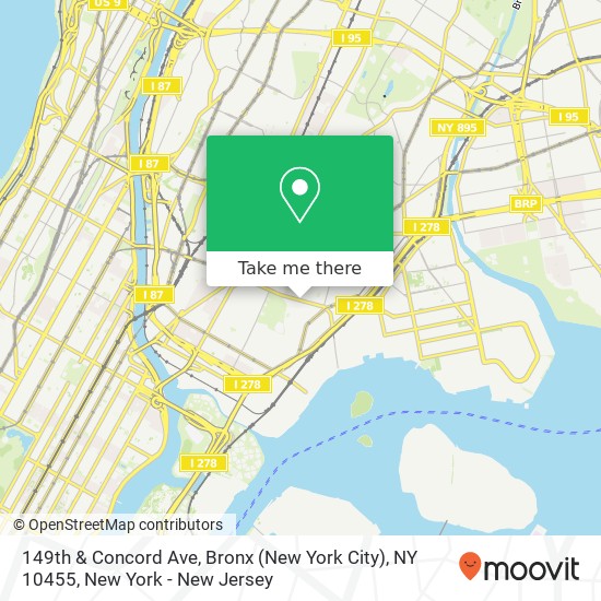 149th & Concord Ave, Bronx (New York City), NY 10455 map