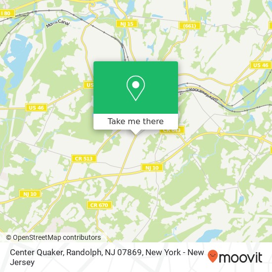 Mapa de Center Quaker, Randolph, NJ 07869