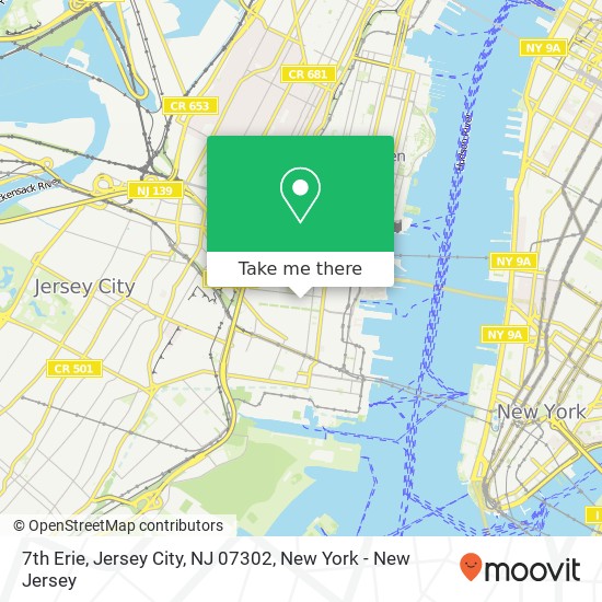 Mapa de 7th Erie, Jersey City, NJ 07302