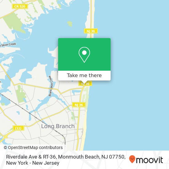 Mapa de Riverdale Ave & RT-36, Monmouth Beach, NJ 07750