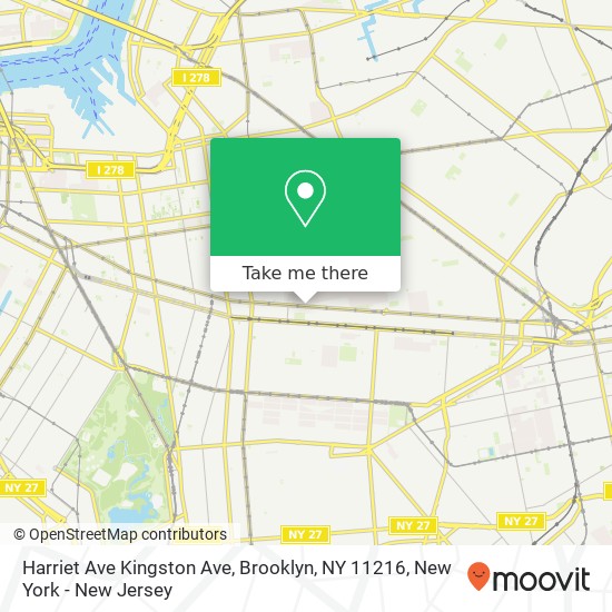Mapa de Harriet Ave Kingston Ave, Brooklyn, NY 11216