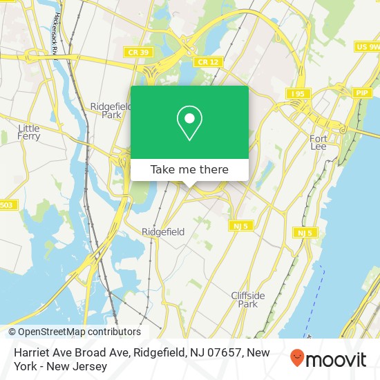 Mapa de Harriet Ave Broad Ave, Ridgefield, NJ 07657