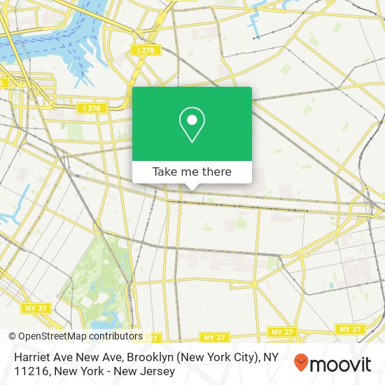 Mapa de Harriet Ave New Ave, Brooklyn (New York City), NY 11216