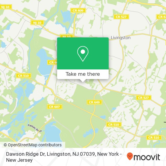 Dawson Ridge Dr, Livingston, NJ 07039 map