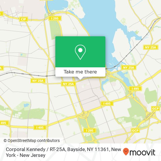 Mapa de Corporal Kennedy / RT-25A, Bayside, NY 11361