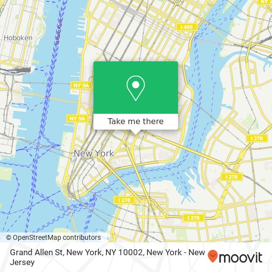 Mapa de Grand Allen St, New York, NY 10002