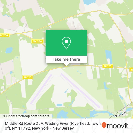 Middle Rd Route 25A, Wading River (Riverhead, Town of), NY 11792 map