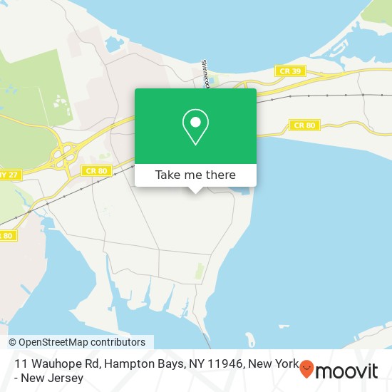 Mapa de 11 Wauhope Rd, Hampton Bays, NY 11946