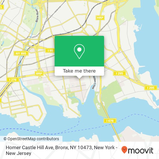 Homer Castle Hill Ave, Bronx, NY 10473 map