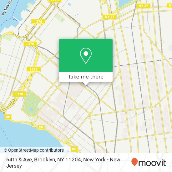 Mapa de 64th & Ave, Brooklyn, NY 11204