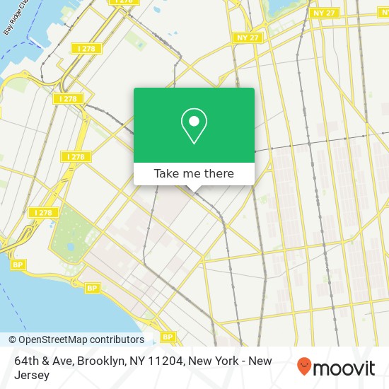 64th & Ave, Brooklyn, NY 11204 map