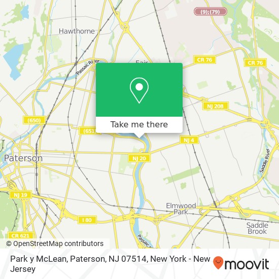 Mapa de Park y McLean, Paterson, NJ 07514