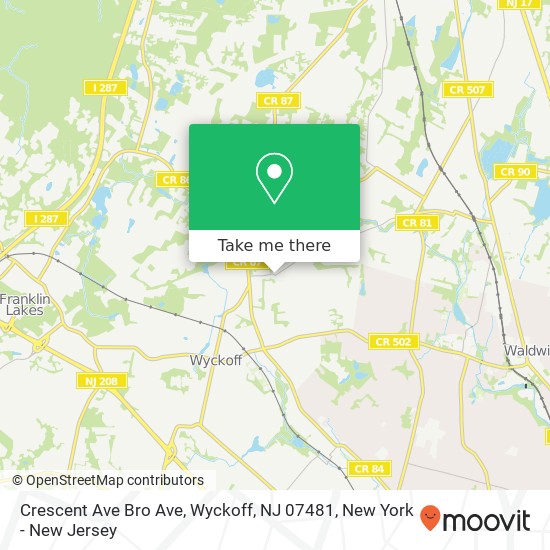 Crescent Ave Bro Ave, Wyckoff, NJ 07481 map