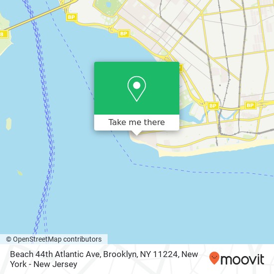 Mapa de Beach 44th Atlantic Ave, Brooklyn, NY 11224