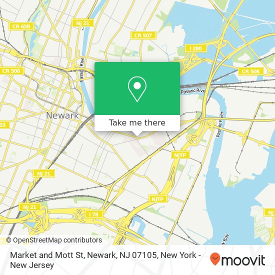 Mapa de Market and Mott St, Newark, NJ 07105