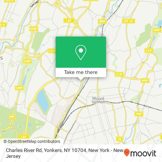 Charles River Rd, Yonkers, NY 10704 map