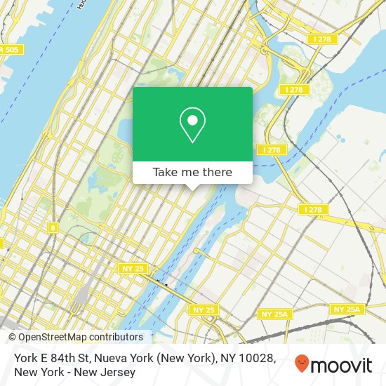 York E 84th St, Nueva York (New York), NY 10028 map