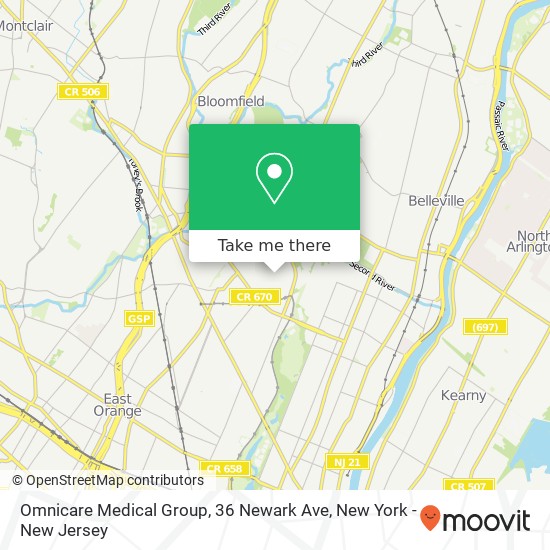 Mapa de Omnicare Medical Group, 36 Newark Ave