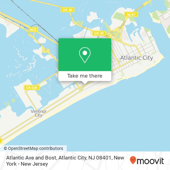 Atlantic Ave and Bost, Atlantic City, NJ 08401 map