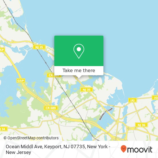 Mapa de Ocean Middl Ave, Keyport, NJ 07735