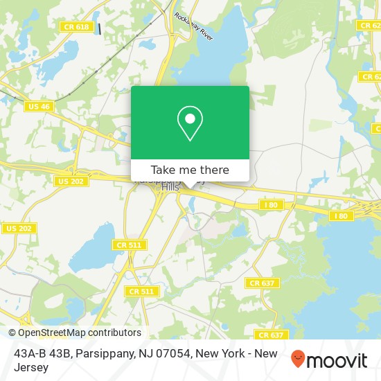 Mapa de 43A-B 43B, Parsippany, NJ 07054