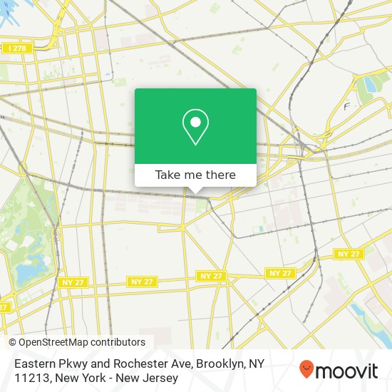 Mapa de Eastern Pkwy and Rochester Ave, Brooklyn, NY 11213