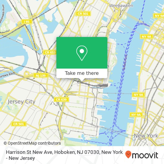 Harrison St New Ave, Hoboken, NJ 07030 map